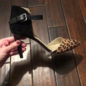 Suede black and leopard BP heels